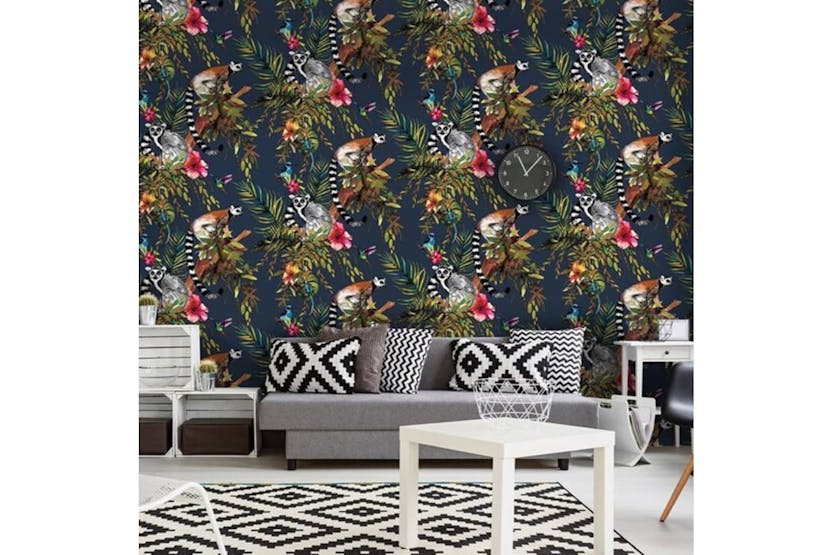 Dutch Wallcoverings 426213 Wallpaper Lemur Petrol Blue Dutch Wallcoverings 426213 Wallpaper Lemur Petrol Blue