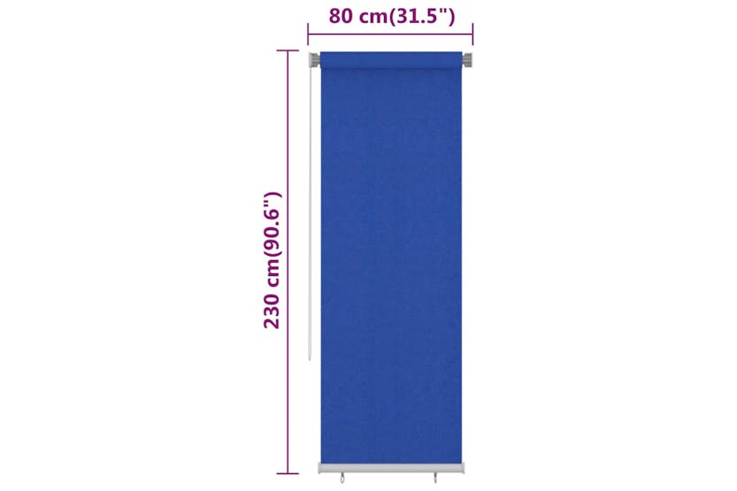vidaXL 312849 Outdoor Roller Blind 80x230cm Blue Hdpe vidaXL 312849 Outdoor Roller Blind 80x230cm Blue Hdpe