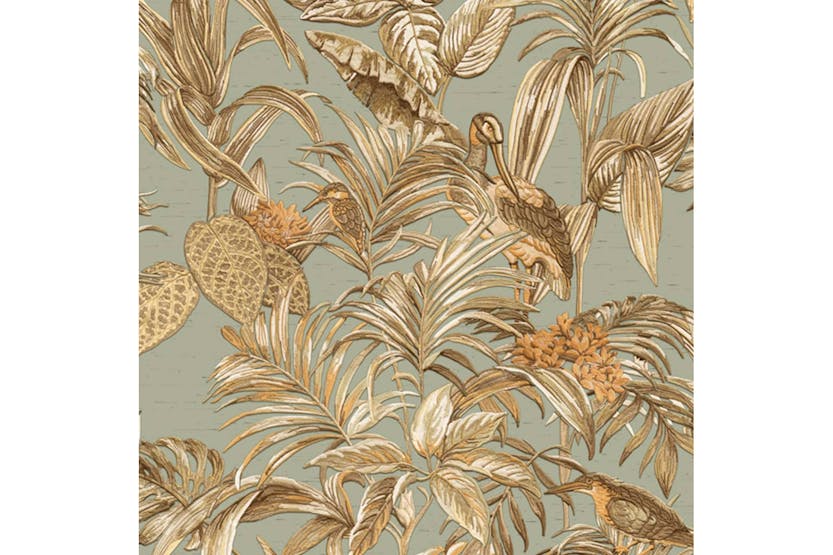 Dutch Wallcoverings 430615 Wallpaper Bird-of-paradise Teal Blue Dutch Wallcoverings 430615 Wallpaper Bird-of-paradise Teal Blue
