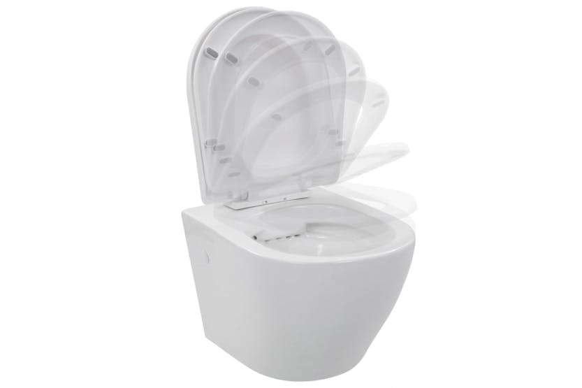 vidaXL 145237 Wall Hung Rimless Toilet Ceramic White vidaXL 145237 Wall Hung Rimless Toilet Ceramic White