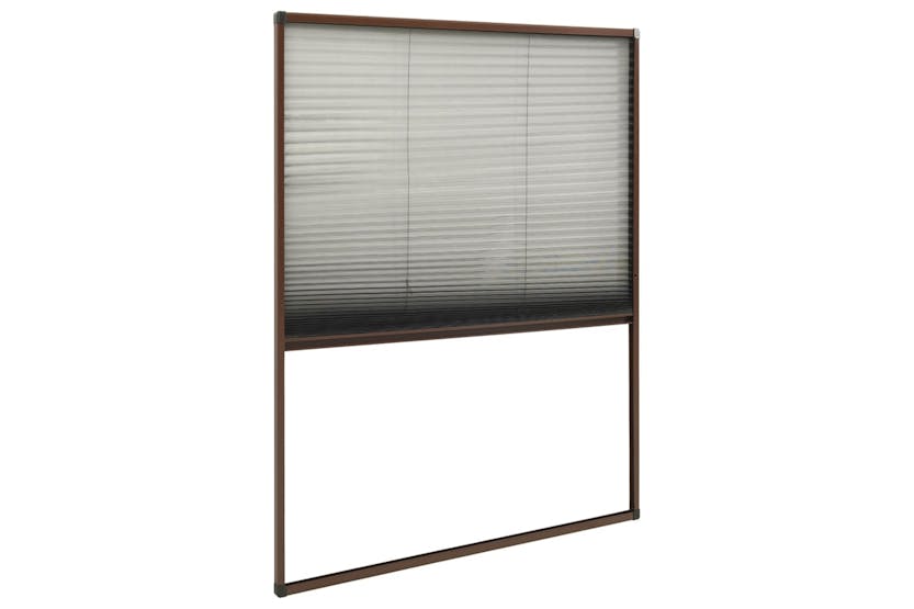 vidaXL 148659 Plisse Insect Screen For Windows Aluminium Brown 110x160cm vidaXL 148659 Plisse Insect Screen For Windows Aluminium Brown 110x160cm