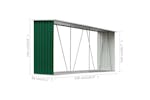vidaXL 47083 Garden Log Storage Shed Galvanised Steel 330x84x152cm Green vidaXL 47083 Garden Log Storage Shed Galvanised Steel 330x84x152cm Green