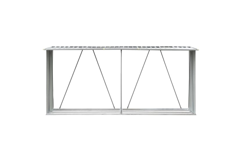 vidaXL 47083 Garden Log Storage Shed Galvanised Steel 330x84x152cm Green vidaXL 47083 Garden Log Storage Shed Galvanised Steel 330x84x152cm Green