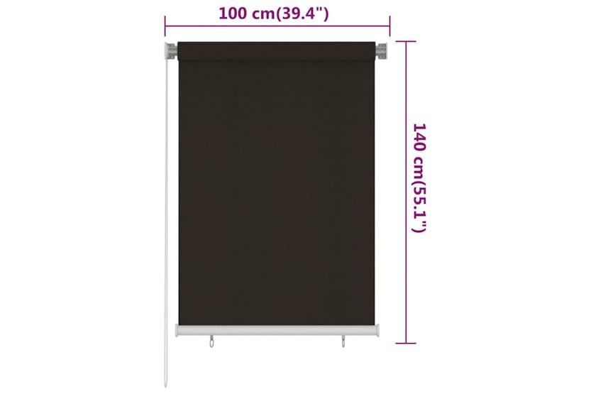 vidaXL 312967 Outdoor Roller Blind 100x140cm Brown Hdpe vidaXL 312967 Outdoor Roller Blind 100x140cm Brown Hdpe