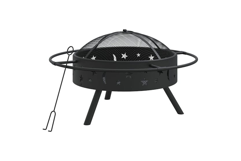 vidaXL 360064 Fire Pit With Poker 70cm Xxl Steel vidaXL 360064 Fire Pit With Poker 70cm Xxl Steel