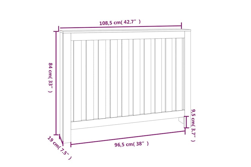 vidaXL 822573 Radiator Cover Grey 108.5x19x84cm Solid Wood Pine vidaXL 822573 Radiator Cover Grey 108.5x19x84cm Solid Wood Pine
