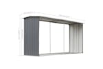 vidaXL 44860 Garden Log Storage Shed Galvanised Steel 330x92x153cm Grey vidaXL 44860 Garden Log Storage Shed Galvanised Steel 330x92x153cm Grey