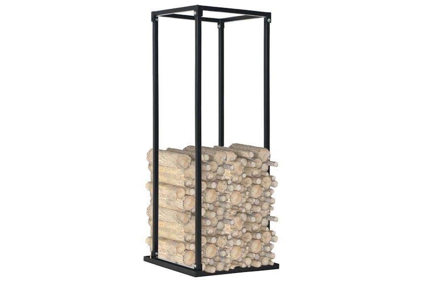 vidaXL 284702 Firewood Rack With Base Black 37x37x113cm Steel vidaXL 284702 Firewood Rack With Base Black 37x37x113cm Steel