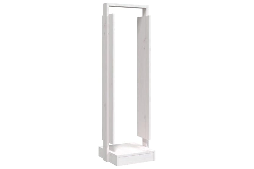 vidaXL 822622 Log Holder White 33.5x30x110cm Solid Wood Pine vidaXL 822622 Log Holder White 33.5x30x110cm Solid Wood Pine
