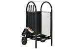 vidaXL 284703 Firewood Cart Black 30x35x81cm Steel vidaXL 284703 Firewood Cart Black 30x35x81cm Steel