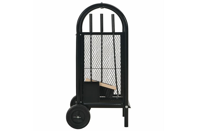 vidaXL 284703 Firewood Cart Black 30x35x81cm Steel vidaXL 284703 Firewood Cart Black 30x35x81cm Steel