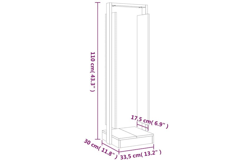vidaXL 822622 Log Holder White 33.5x30x110cm Solid Wood Pine vidaXL 822622 Log Holder White 33.5x30x110cm Solid Wood Pine