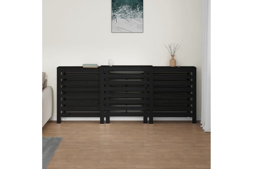 vidaXL 822615 Radiator Cover Black 210x21x85cm Solid Wood Pine vidaXL 822615 Radiator Cover Black 210x21x85cm Solid Wood Pine