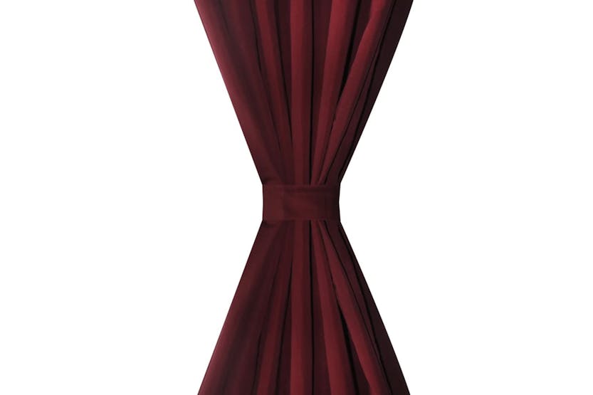 vidaXL 130363 2 Pcs Bordeaux Micro-satin Curtains With Loops 140 X 225cm vidaXL 130363 2 Pcs Bordeaux Micro-satin Curtains With Loops 140 X 225cm
