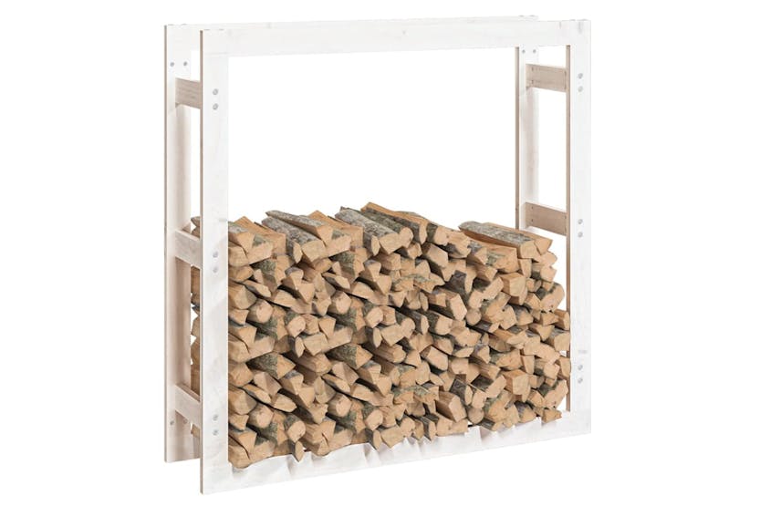 vidaXL 822423 Firewood Rack White 100x25x100cm Solid Wood Pine vidaXL 822423 Firewood Rack White 100x25x100cm Solid Wood Pine
