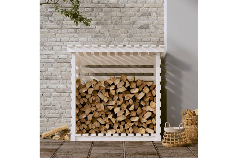 vidaXL 822223 Firewood Rack White 108x73x108cm Solid Wood Pine vidaXL 822223 Firewood Rack White 108x73x108cm Solid Wood Pine