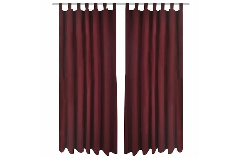 vidaXL 130363 2 Pcs Bordeaux Micro-satin Curtains With Loops 140 X 225cm vidaXL 130363 2 Pcs Bordeaux Micro-satin Curtains With Loops 140 X 225cm