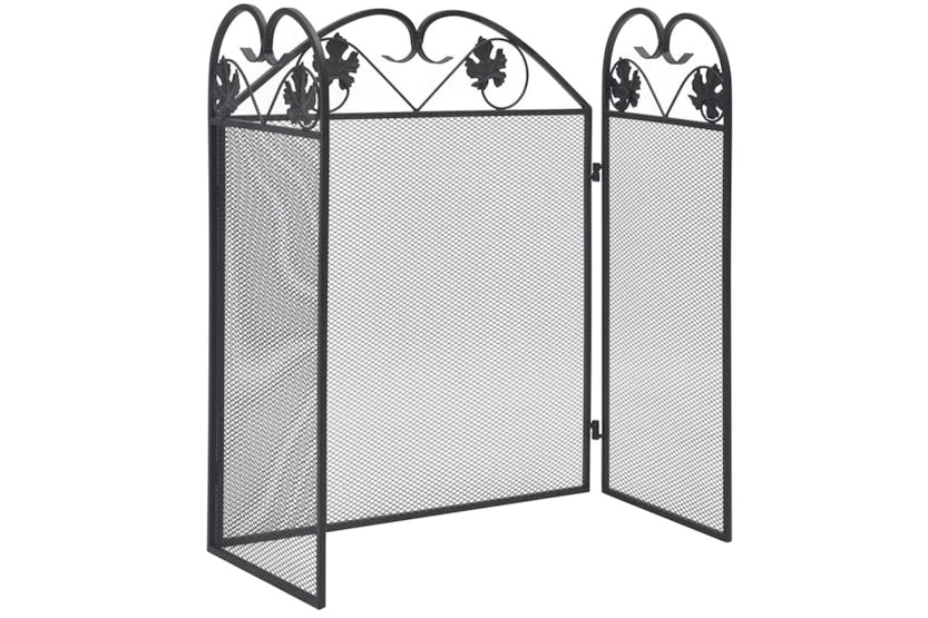 vidaXL 242005 3-panel Fireplace Screen Iron Black vidaXL 242005 3-panel Fireplace Screen Iron Black