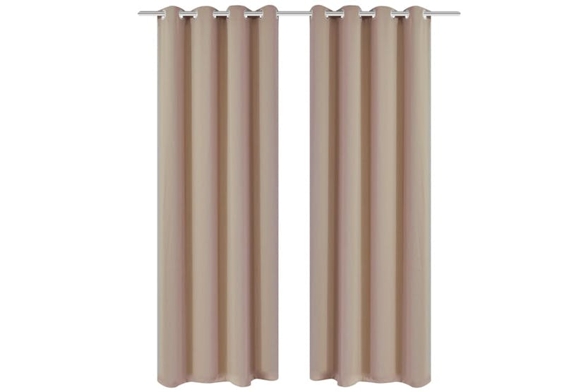 vidaXL 132201 Blackout Curtains 2 Pcs With Metal Eyelets 135x175cm Cream vidaXL 132201 Blackout Curtains 2 Pcs With Metal Eyelets 135x175cm Cream