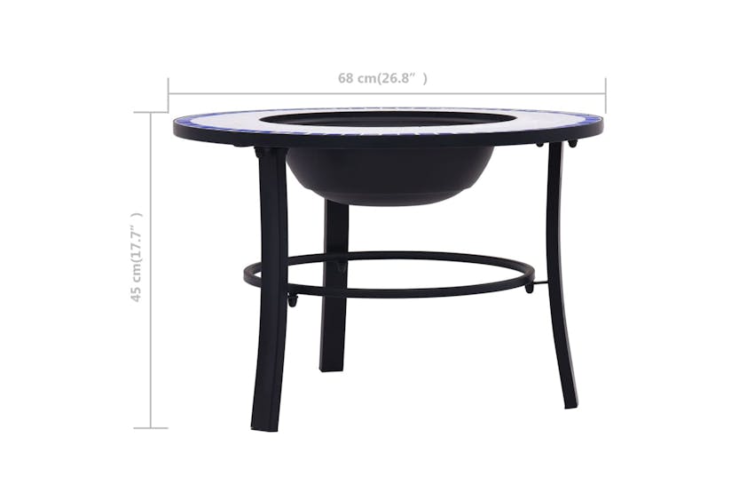vidaXL 46720 vidaXL Mosaic Fire Pit Blue And White 68cm Ceramic vidaXL 46720 vidaXL Mosaic Fire Pit Blue And White 68cm Ceramic