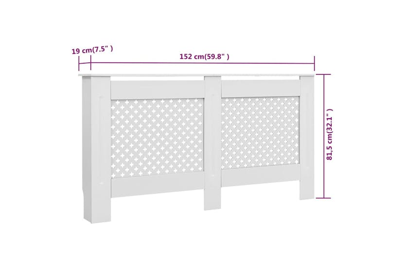 vidaXL 3051378 Radiator Covers 2 Pcs White 152x19x81.5cm Mdf vidaXL 3051378 Radiator Covers 2 Pcs White 152x19x81.5cm Mdf