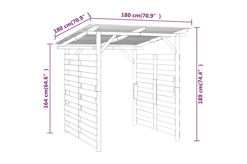 vidaXL 43324 Garden Firewood Storage Shed Impregnated Pinewood vidaXL 43324 Garden Firewood Storage Shed Impregnated Pinewood