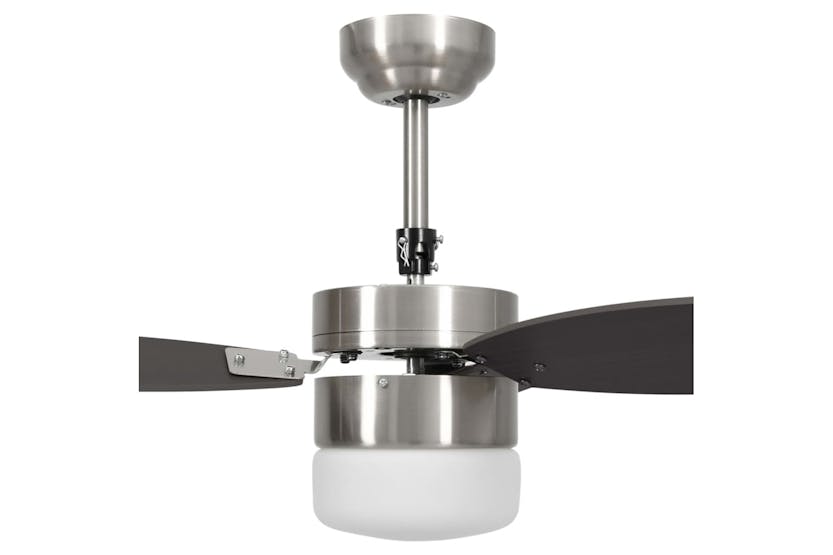 vidaXL 51493 Ceiling Fan With Light And Remote Control 76cm Dark Brown vidaXL 51493 Ceiling Fan With Light And Remote Control 76cm Dark Brown