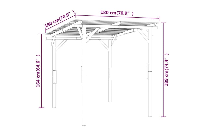 vidaXL 42958 Garden Canopy Impregnated Pinewood 180x180x189cm vidaXL 42958 Garden Canopy Impregnated Pinewood 180x180x189cm