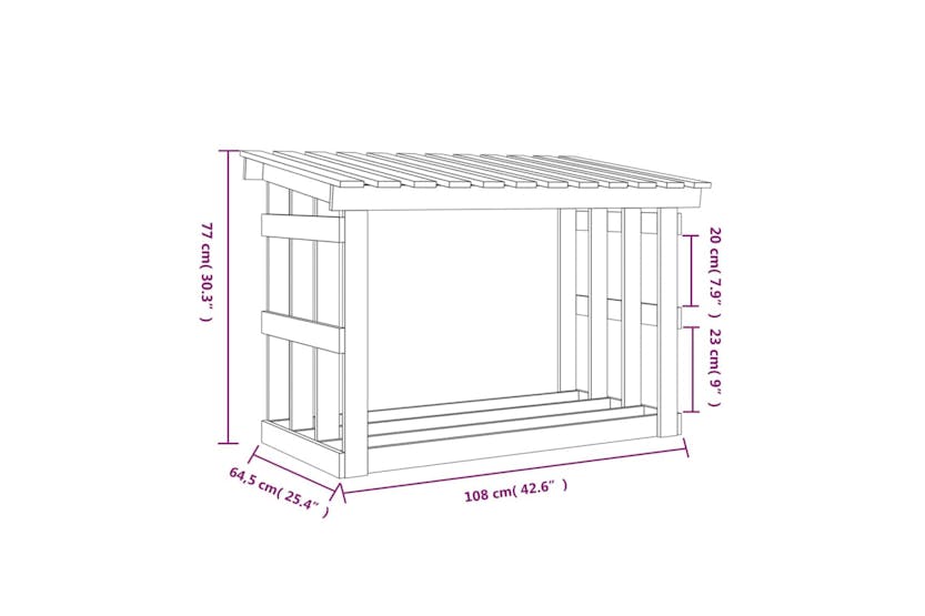 vidaXL 822435 Firewood Rack Honey Brown 108x64.5x77cm Solid Wood Pine vidaXL 822435 Firewood Rack Honey Brown 108x64.5x77cm Solid Wood Pine