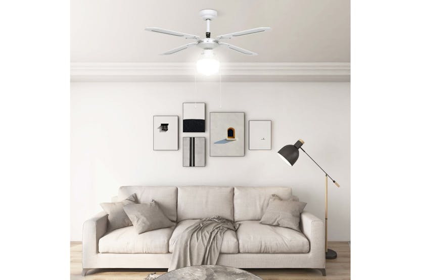 vidaXL 51487 Ceiling Fan With Light 106cm White vidaXL 51487 Ceiling Fan With Light 106cm White