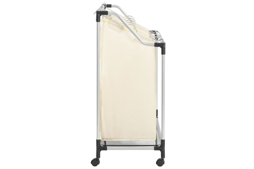 vidaXL 282428 Laundry Sorter With 4 Bags Cream Steel vidaXL 282428 Laundry Sorter With 4 Bags Cream Steel