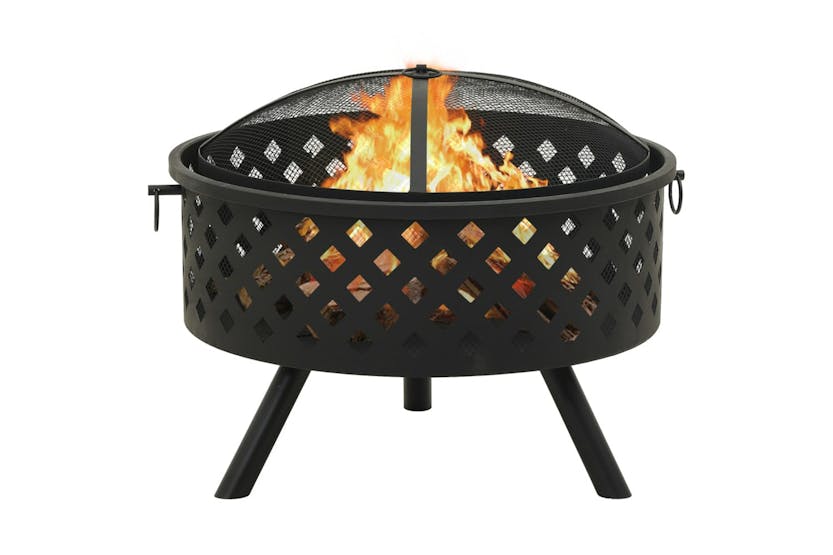 vidaXL 311890 Fire Pit With Poker 68cm Xxl Steel vidaXL 311890 Fire Pit With Poker 68cm Xxl Steel