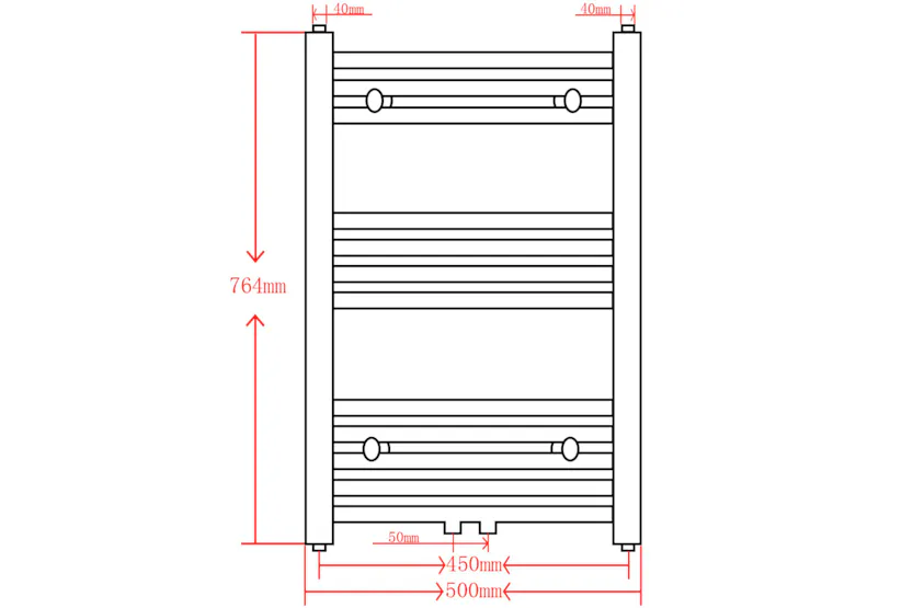 vidaXL 141913 Bathroom Heating Towel Rail Radiator Curve 500x764mm Black vidaXL 141913 Bathroom Heating Towel Rail Radiator Curve 500x764mm Black