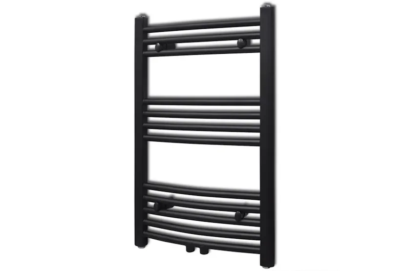 vidaXL 141913 Bathroom Heating Towel Rail Radiator Curve 500x764mm Black vidaXL 141913 Bathroom Heating Towel Rail Radiator Curve 500x764mm Black
