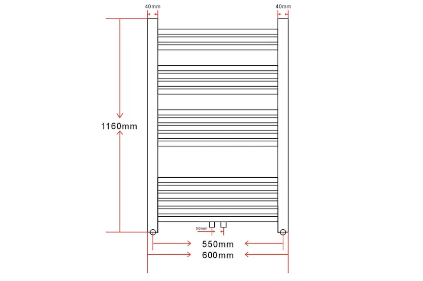 Vidaxl Bathroom Radiator Central Heating Towel Rail Curve 600 X 1160 Mm Vidaxl Bathroom Radiator Central Heating Towel Rail Curve 600 X 1160 Mm