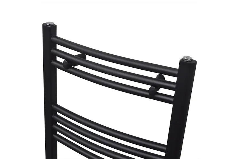 vidaXL 141913 Bathroom Heating Towel Rail Radiator Curve 500x764mm Black vidaXL 141913 Bathroom Heating Towel Rail Radiator Curve 500x764mm Black
