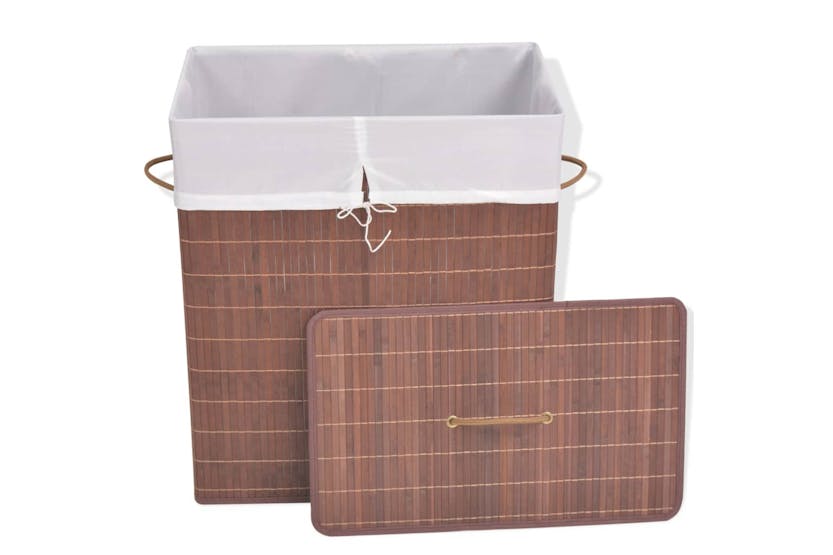 vidaXL 245579 Bamboo Laundry Bin Rectangular Brown vidaXL 245579 Bamboo Laundry Bin Rectangular Brown