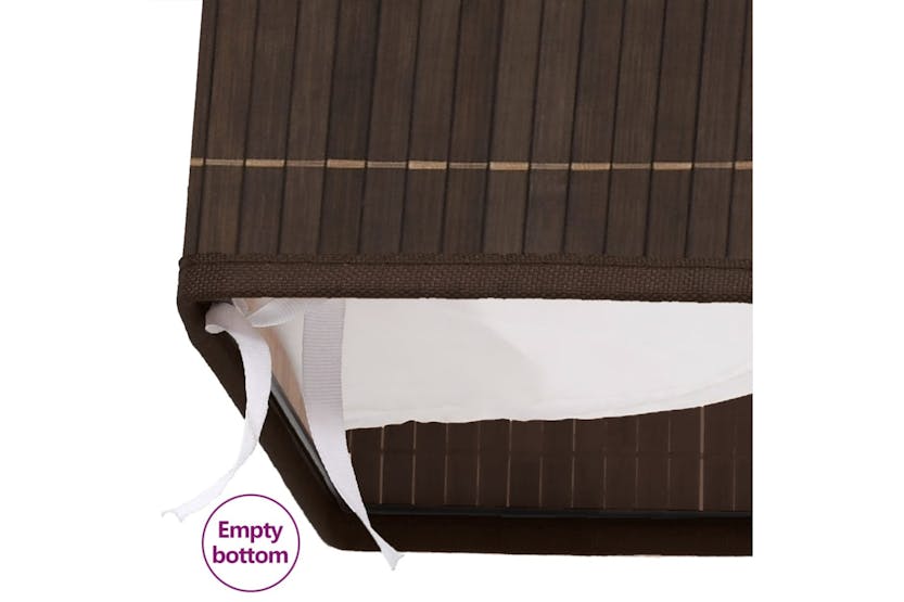 vidaXL 245582 Bamboo Laundry Bin Rectangular Dark Brown vidaXL 245582 Bamboo Laundry Bin Rectangular Dark Brown