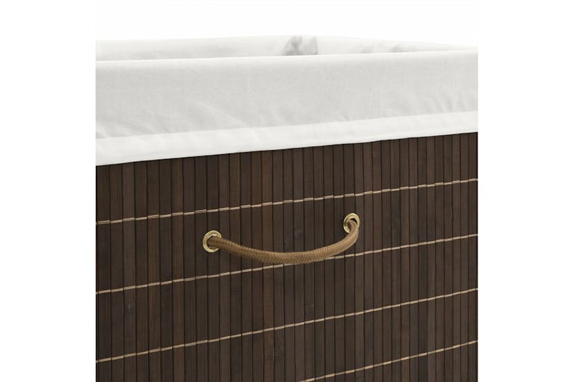 vidaXL 245582 Bamboo Laundry Bin Rectangular Dark Brown vidaXL 245582 Bamboo Laundry Bin Rectangular Dark Brown