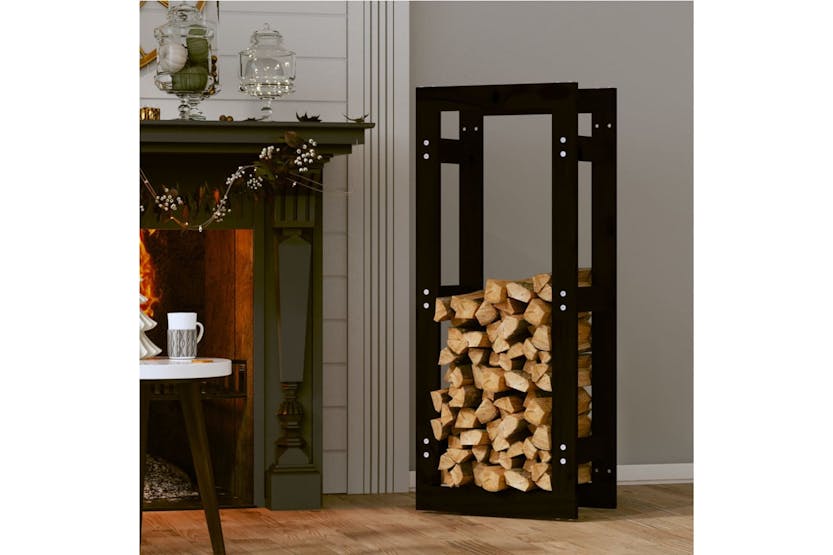 vidaXL 822411 Firewood Rack Black 41x25x100cm Solid Wood Pine vidaXL 822411 Firewood Rack Black 41x25x100cm Solid Wood Pine
