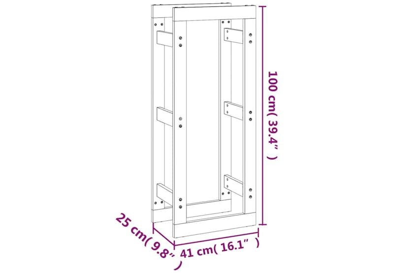 vidaXL 822411 Firewood Rack Black 41x25x100cm Solid Wood Pine vidaXL 822411 Firewood Rack Black 41x25x100cm Solid Wood Pine