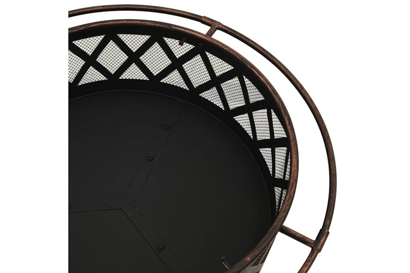 vidaXL 311885 Rustic Fire Pit With Poker 76cm Xxl Steel vidaXL 311885 Rustic Fire Pit With Poker 76cm Xxl Steel