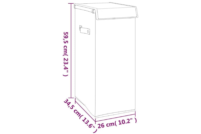 vidaXL 351039 Foldable Laundry Hamper Grey 26x34.5x59.5cm Faux Linen Fabric vidaXL 351039 Foldable Laundry Hamper Grey 26x34.5x59.5cm Faux Linen Fabric