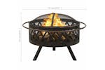 vidaXL 311885 Rustic Fire Pit With Poker 76cm Xxl Steel vidaXL 311885 Rustic Fire Pit With Poker 76cm Xxl Steel