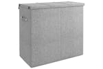 vidaXL 351041 Foldable Laundry Hamper Grey 64.5x34.5x59cm Faux Linen Fabric vidaXL 351041 Foldable Laundry Hamper Grey 64.5x34.5x59cm Faux Linen Fabric
