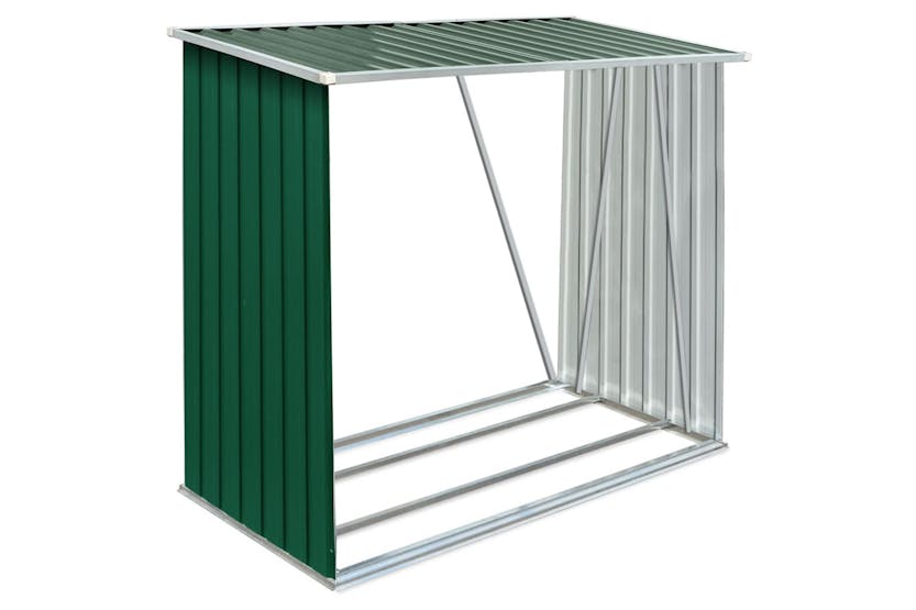 vidaXL 47089 Garden Log Storage Shed Galvanised Steel 163x83x154cm Green vidaXL 47089 Garden Log Storage Shed Galvanised Steel 163x83x154cm Green