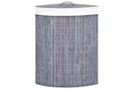 vidaXL 320761 Bamboo Corner Laundry Basket Grey 60 L vidaXL 320761 Bamboo Corner Laundry Basket Grey 60 L