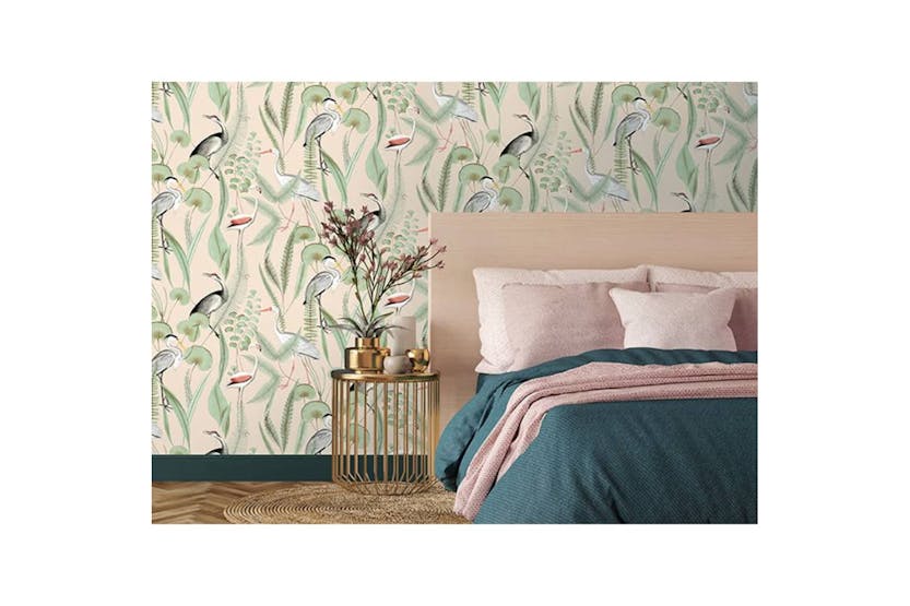 Dutch Wallcoverings 442563 Wallpaper Flamingo Cream And Mint Dutch Wallcoverings 442563 Wallpaper Flamingo Cream And Mint