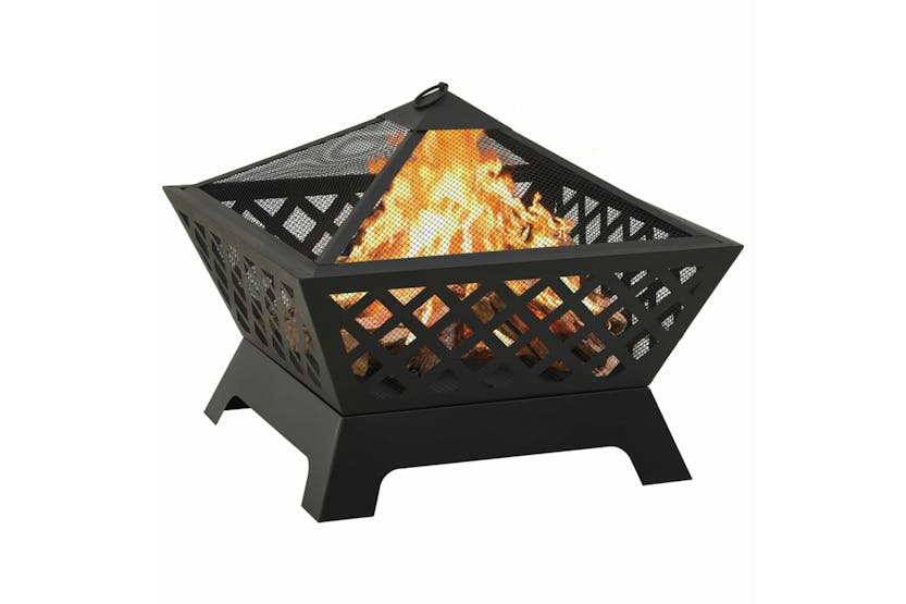 vidaXL 311894 Fire Pit With Poker 64cm Xxl Steel vidaXL 311894 Fire Pit With Poker 64cm Xxl Steel