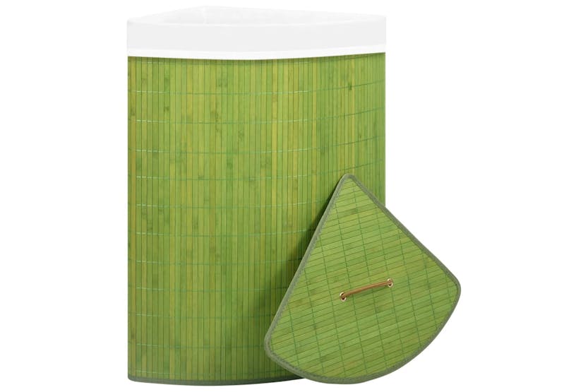 vidaXL 320764 Bamboo Corner Laundry Basket Green 60 L vidaXL 320764 Bamboo Corner Laundry Basket Green 60 L